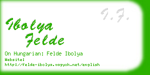 ibolya felde business card